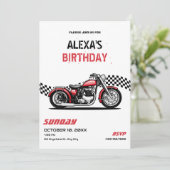 Invitation Anniversaire de moto classique (Debout devant)