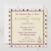 Invitation Anniversaire de Mulberry Dot Cupcake (Dos)