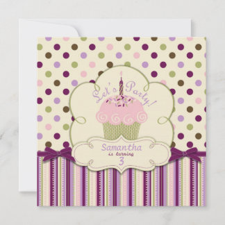 Invitation Anniversaire de Mulberry Dot Cupcake