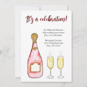 Invitation anniversaire de naissance champagne (Devant)