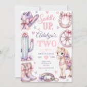 Invitation Anniversaire de naissance de cowgirl occidentale f (Devant)