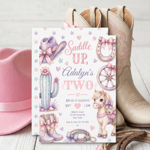 Invitation Anniversaire de naissance de cowgirl occidentale f