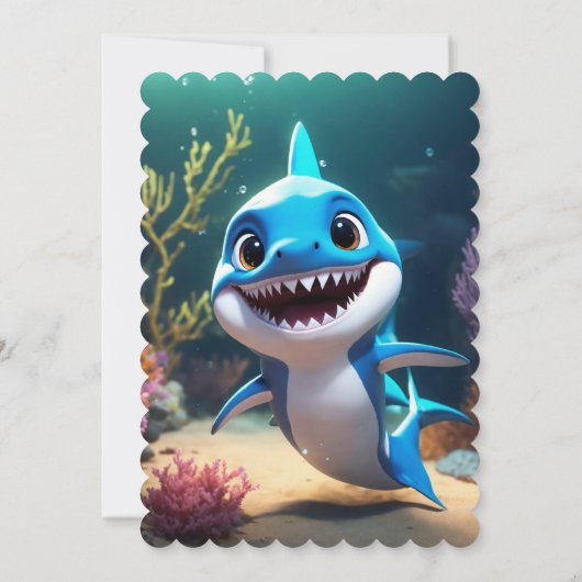 Invitation anniversaire de naissance du bébé requin (Dos)
