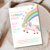 Invitation anniversaire de naissance d'un enfant de licorne t