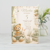 Invitation Anniversaire de naissance en pyjama confortable (Debout devant)