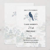 Invitation Anniversaire de naissance étape Fleur Bleue (Devant / Derrière)