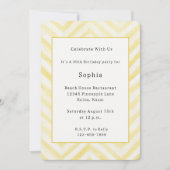 Invitation Anniversaire de naissance rayures zigzag jaune (Devant)