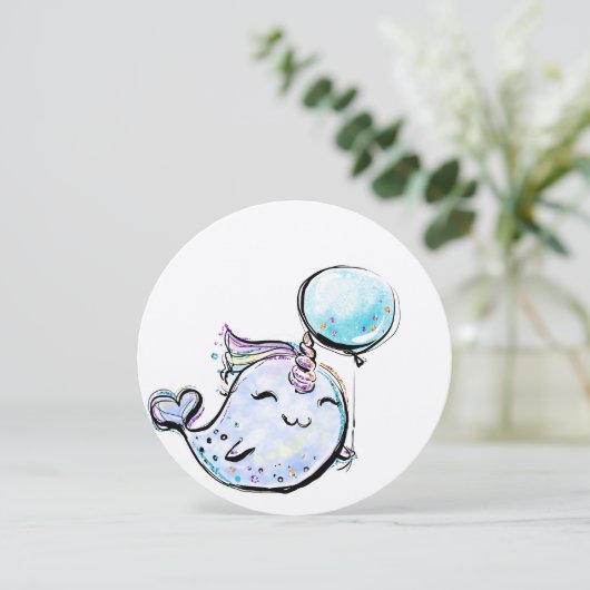 Invitation Anniversaire de Narwhal (Debout devant)