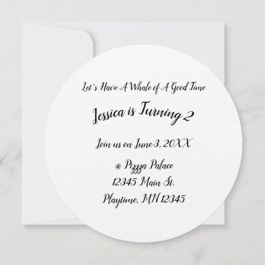 Invitation Anniversaire de Narwhal (Dos)