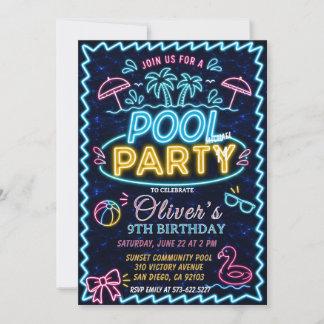 Invitation Anniversaire de natation capricieux - Anniversaire