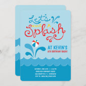 Invitation Anniversaire de natation de l'invitation | (Devant / Derrière)