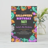 Invitation Anniversaire de Neon Halloween (Debout devant)