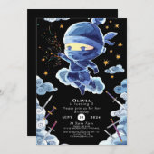 Invitation Anniversaire de Ninja (Devant / Derrière)