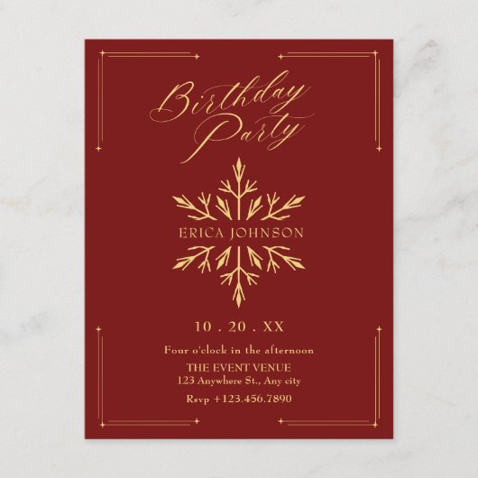 Invitation Anniversaire de Noël  (Devant)