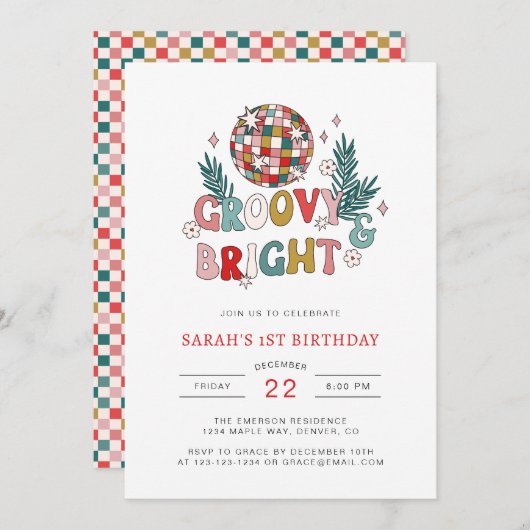 Invitation Anniversaire de Noël (Devant / Derrière)