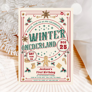 Invitation Anniversaire de Noël de Cookie ONEderland en hiver