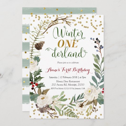 Invitation Anniversaire de Noël de l'Onederland (Devant / Derrière)