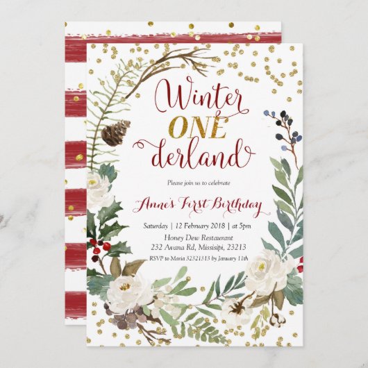 Invitation Anniversaire de Noël de l'Onederland (Devant / Derrière)