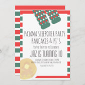 Invitation Anniversaire de Noël Pancakes pyjama (Devant / Derrière)