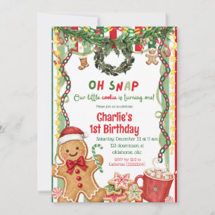 Invitation Anniversaire de Noël Quirky Gingerbread