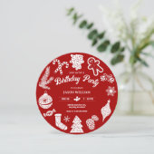 Invitation Anniversaire de Noël rouge (Debout devant)