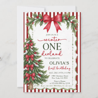 Invitation Anniversaire de Noël Winter Onederland