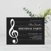 Invitation Anniversaire de notes de musique classique (Debout devant)
