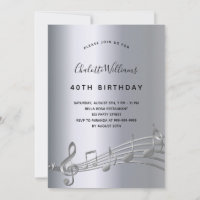 Anniversaire de notes musicales d'argent