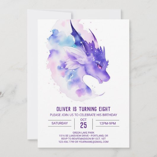 Invitation Anniversaire de notre petit dragon (Devant)