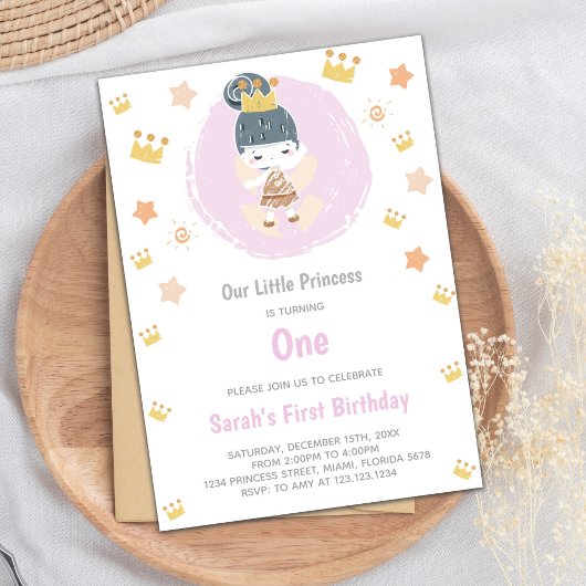 Invitation Anniversaire de "Notre petite princesse" personnal