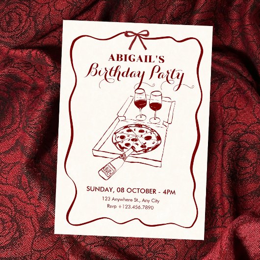 Invitation Anniversaire de nourriture et de boisson