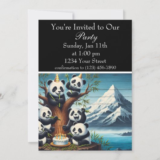 Invitation Anniversaire de Panda-Monium Bash (Devant)