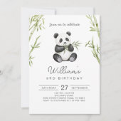 Invitation Anniversaire de Panda : Verdure Bambou (Devant)
