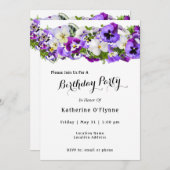 Invitation Anniversaire de Pansy (Devant / Derrière)