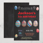 Invitation Anniversaire de Pâques Oeuf de Pâques Anniversaire (Devant / Derrière)