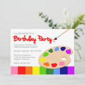 Invitation Anniversaire de partie de la peinture des enfants (Debout devant)