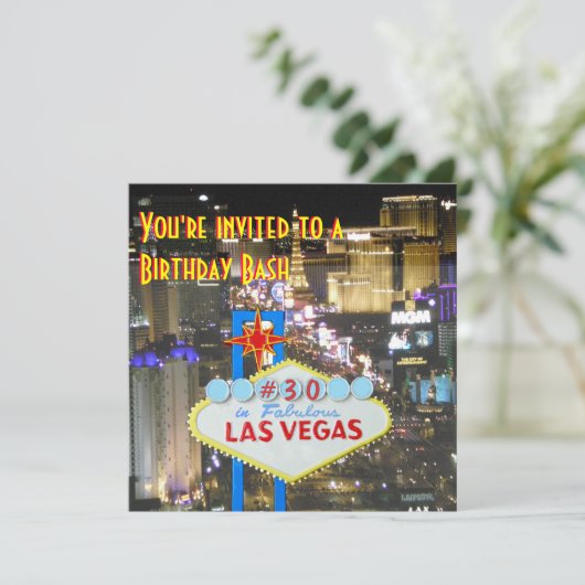 Invitation Anniversaire de partie de Las Vegas 30ème (Debout devant)