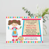 Invitation Anniversaire de partie de peinture d'art (Debout devant)