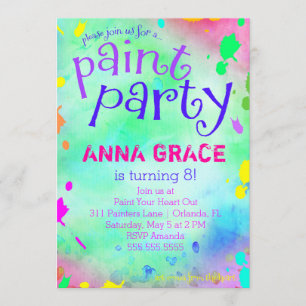 Invitation Anniversaire de partie de peinture de