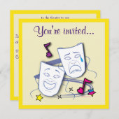 Invitation Anniversaire de partie de théâtre (Devant / Derrière)