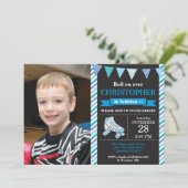 Invitation Anniversaire de patin à roulettes Fête (Debout devant)