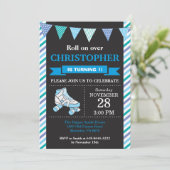 Invitation Anniversaire de patin à roulettes Fête  (Debout devant)