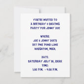 INVITATION ANNIVERSAIRE DE PATINAGE DE ~ D'INVITATION DE (Dos)