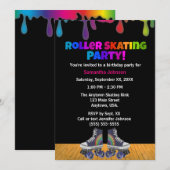 Invitation Anniversaire de patinage de rouleau d'égouttement (Devant / Derrière)