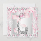 Invitation Anniversaire de Pearl Bow en argent rose (Dos)