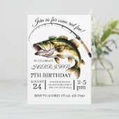 Invitation Anniversaire de pêche modifiable (Debout devant)