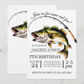 Invitation Anniversaire de pêche modifiable (Devant / Derrière)
