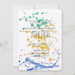 Invitation Anniversaire de peinture aquarelle