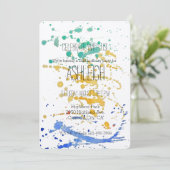 Invitation Anniversaire de peinture aquarelle (Debout devant)