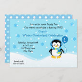 Invitation Anniversaire de Penguin Boy (Devant / Derrière)